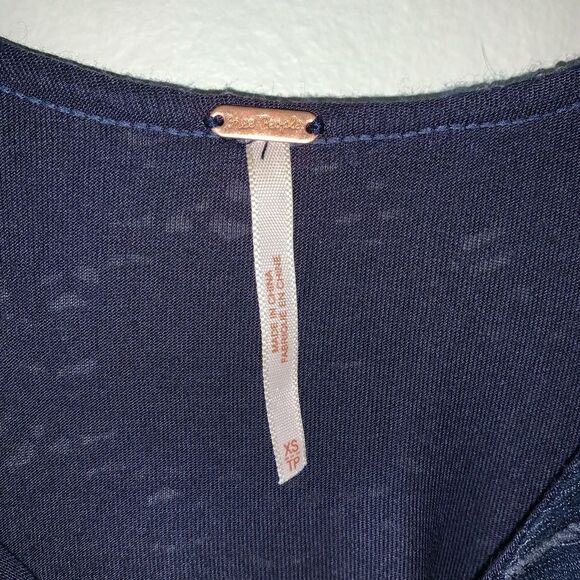 Free People Blue Lace Mini Dress XS - Picture 4 of 6
